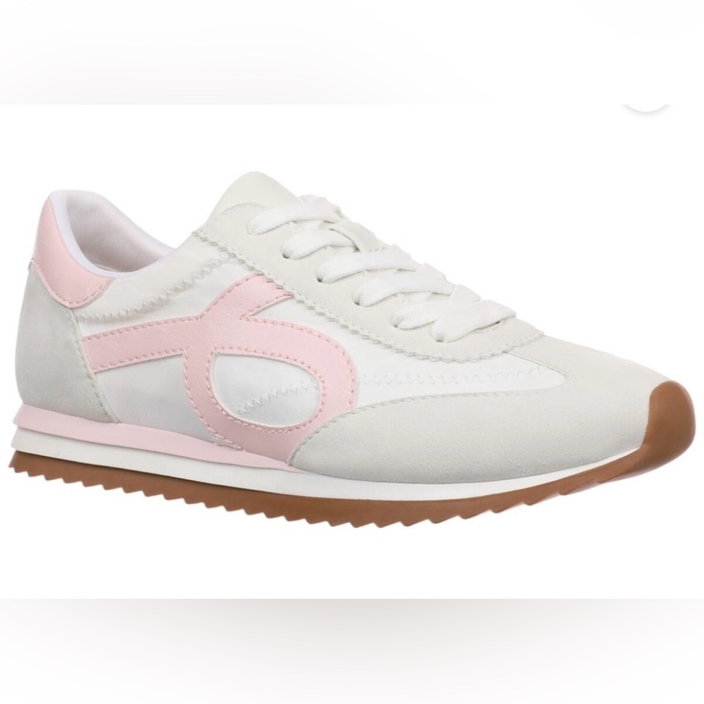 New On 34th Womens Madisonn Colorblock Sneakers Tan / Pink / Bone 5.5